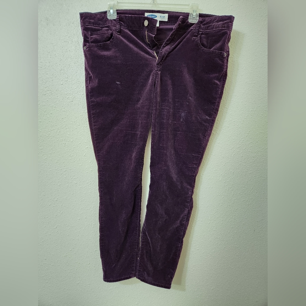 Old Navy Super Skinny Rockstar Velvet Dark Purple 16